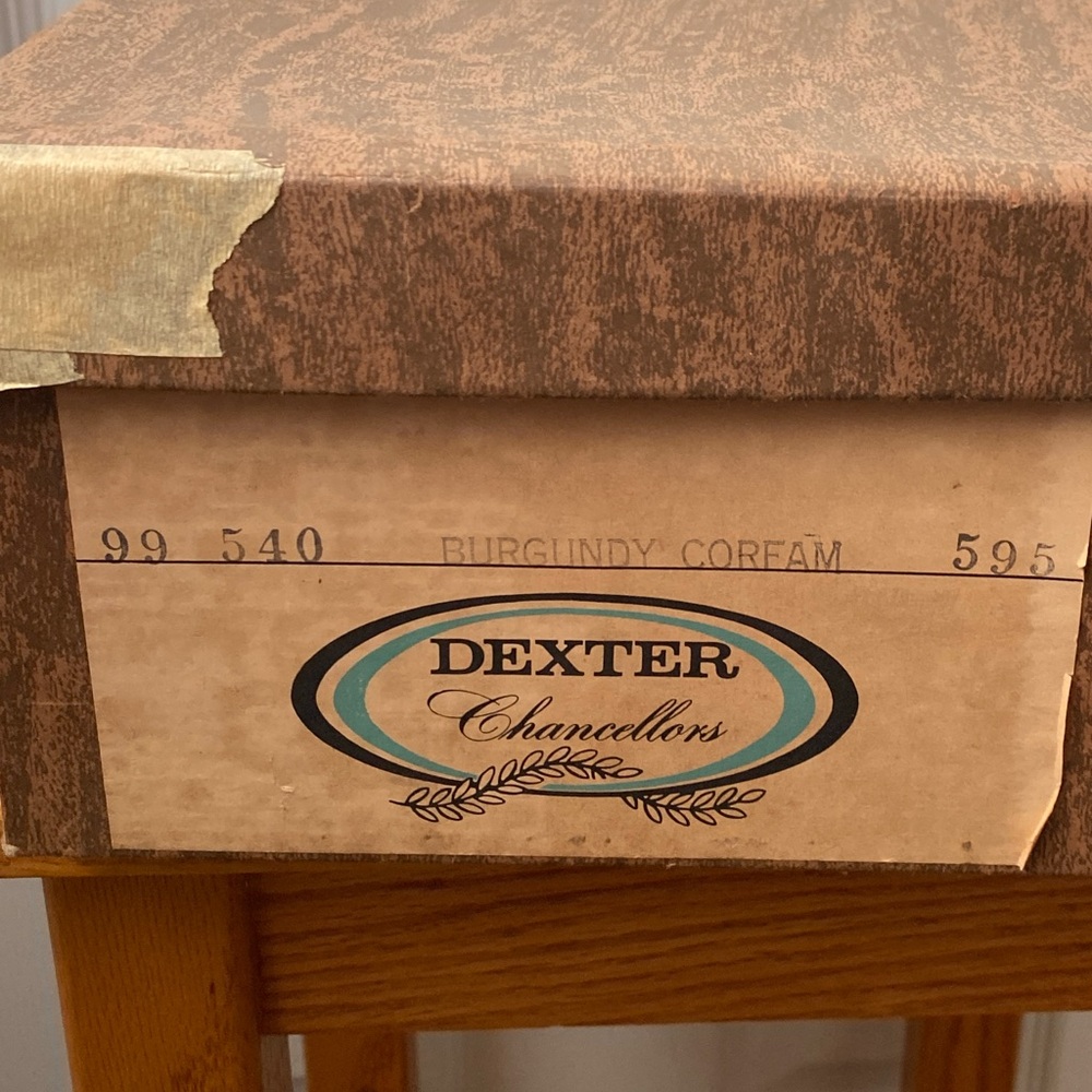 VINTAGE 1960s DEXTER Chancellors Burgundy Leather Wingtip Derby Shoes 9.5 E - Picture 15 of 15